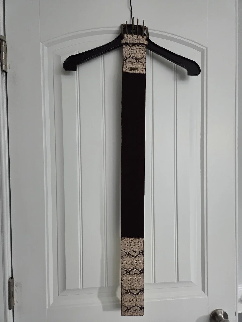 Nine West Dark Brown And Print Wide Elasticized Cinch Belt